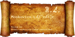 Moskovics Lázár névjegykártya